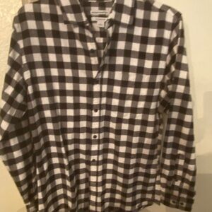 Men's Black and White Checkered Shirt